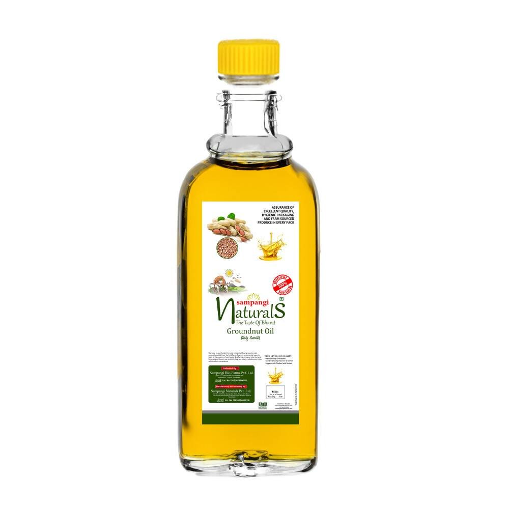 Groundnut-Oil-100-Natural-No-Harmful-Chemicals.jpg Groundnut Oil Cold Pressed | Gaanuga Verusanaga Nune -1 Liter - Image 1