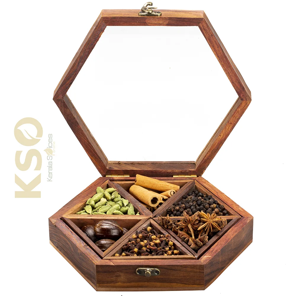 IMG_0270-png.webp Wooden box for spices gift (Hexagonal& 6 Containers) - Image 1