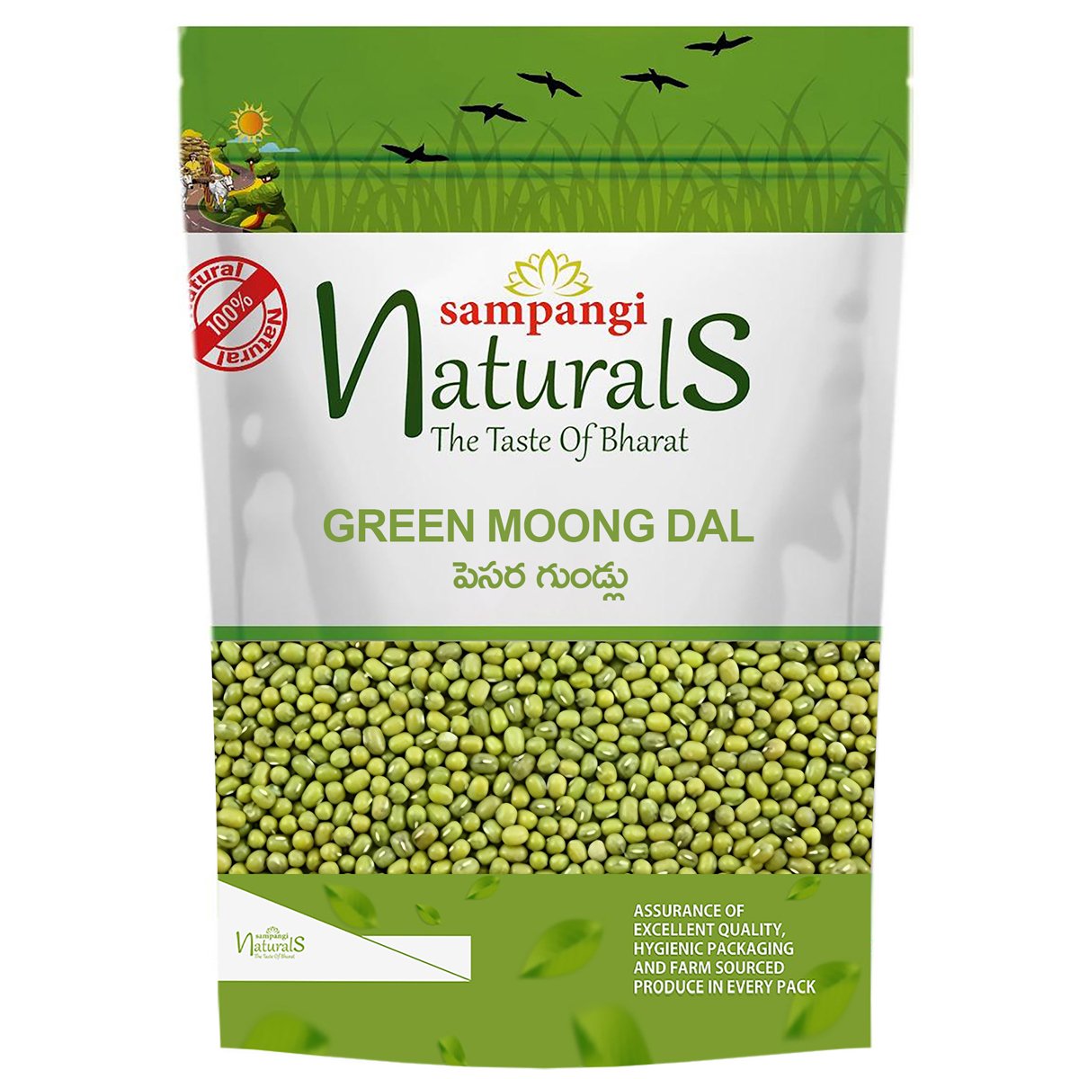 Sampangi-Naturals-Green-moong-pulses-and-dals.jpg Moong Dal Green | Pottu Pesara Gullu – 500gms - Image 1